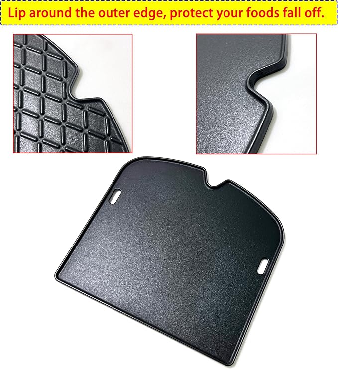 Direct Store DC135 6557 Cast Iron Griddle for Weber Traveler Portable Gas Grill, Double Sided Reversible Black Cooking Griddle for Weber Traveler 9010001 Outdoor BBQ Grill Replacement Part