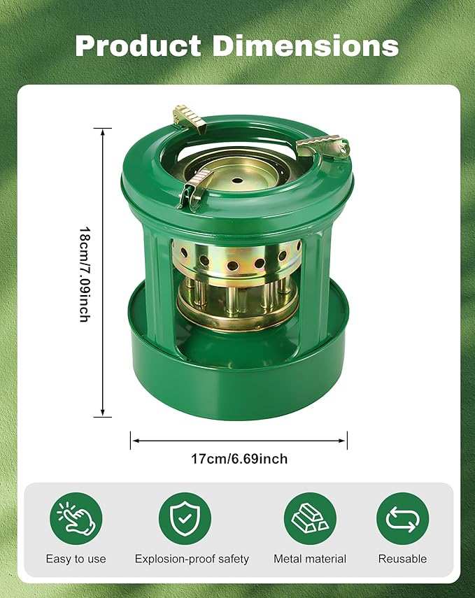Camping Picnic Burner Furnace, Efficient Portable Camping Stove, Backpacking Oil Stoves Cooker Cookware, Handy Outdoor Portable Kerosene Stove (Round)