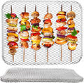Kingrol 10-Pack Disposable Grill Toppers, 15.25 x 12 Inch BBQ Grilling Mats, Prevents Food from Falling Through Grates, Ideal for Meat & Veggies, Outdoor Grill Accessories