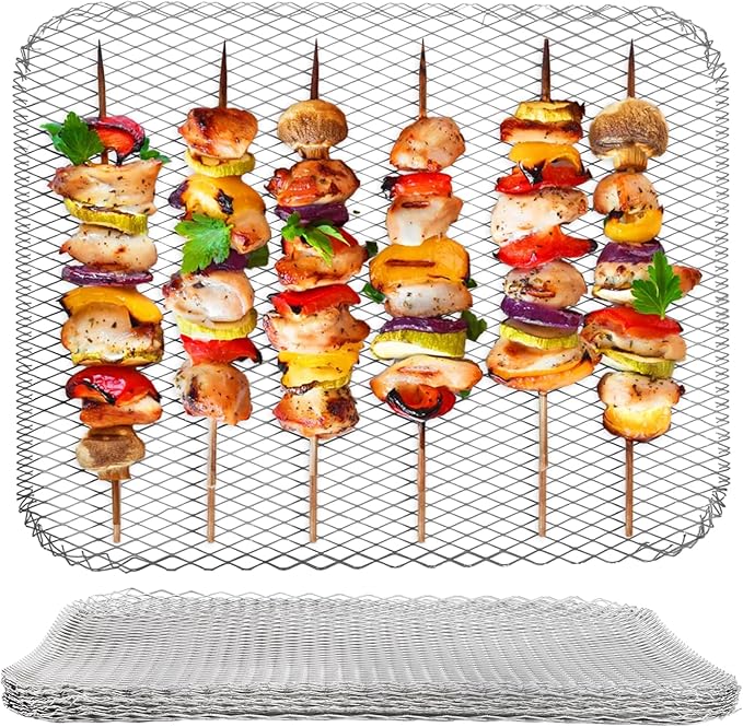 Kingrol 10-Pack Disposable Grill Toppers, 15.25 x 12 Inch BBQ Grilling Mats, Prevents Food from Falling Through Grates, Ideal for Meat & Veggies, Outdoor Grill Accessories