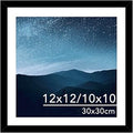 JCJMY 12x12 Picture Frame with Mat for 30 x 30cm Diamond Art Painting, Display Photo 10x10 or 12 x 12 Without Mat, Wall Hanging Large Frame with Plexiglass, Black