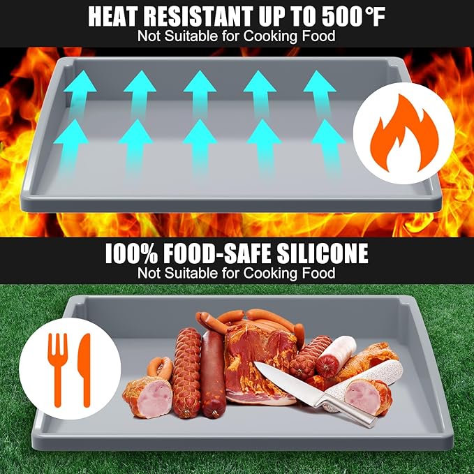 Silicone Griddle Mat Cover for Blackstone - 17 Inch True All-Encompassing Coverage Heavy Duty Food Grade Grill Buddy Mat, All Season Cooking Surface Protective Cover
