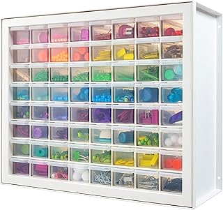 IRIS USA 64-Drawer Screw Organizer, Made in USA, Storage Chest for Charms, Beads, Craft, Scrapbook & Hobby Supplies, Hardware, Screws, Nuts & Bolts, Garage Tools, Teacher Toolbox, White