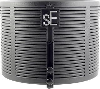 sE Electronics RF-X Reflexion Filter - Portable Microphone Isolation Shield for Recording Music, Podcasts & Voice-Overs - Four-Layer Acoustic Sound Shield for Home Recording Studio Equipment (Black)