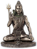 Veronese Design Lord Shiva in Meditation Pose Hindu God Cold Cast Resin Antique Bronze Finish Statue Sculpture