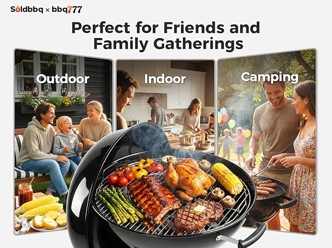 8835 Grill Grate Replacement for Weber 22 Inch Charcoal Grills,Hinged Cooking Grates with Handle for Weber Charcoal Grills, Kettle, Performer, Master-Touch, Gourmet BBQ System Hinged Cooking Grates