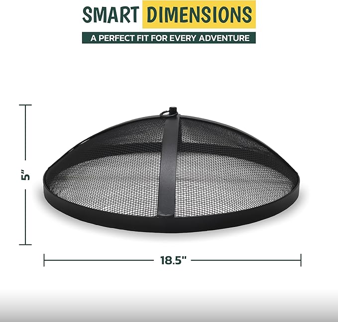 Fire Pit Screen for Solo Stove, 18.5" Fire Pit Spark Screen for Solo Stove Accessories -Carbon Steel Spark Protector Mesh Screen for Fire Pits as bonfire shield with Hook & Bonfire Shield Removal Tool