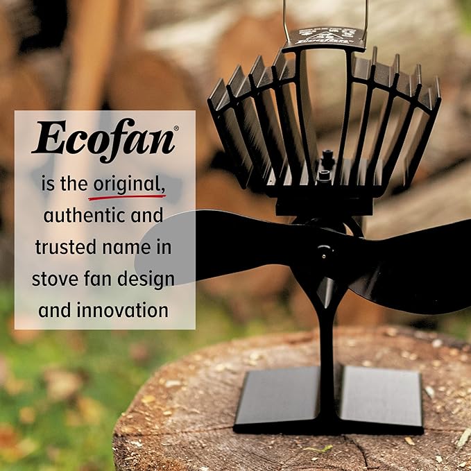 Ecofan UltrAir Heat Powered Stove Fan - Powerful Classic Design, High Performance, Perfect for Wood Stoves, 125 CFM - Circulates Warm Air Efficiently & Reduces Fuel Cost