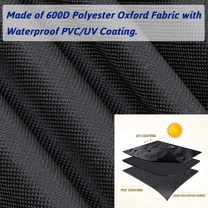 Utheer Grill Cover for Pit Boss Wood Pellet Grills, Heavy Duty 600D Waterproof Fabric Black Barbeque BBQ Grill Cover… (Medium)