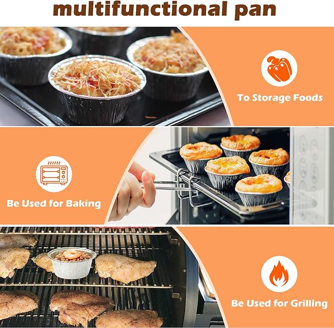 Grill Grease Cup with Clip Replacement Parts for Char-broil/ Kenmore Gas Grill Part, Aluminum Disposable Foil Grease Tray for Masterbuilt 30" & 40" Propane Smokers and Other Similar Grills, 20 Packs