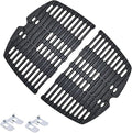 Shengyongh CC7644 (2-Pack) 17 x 12.7 inches Cast Iron Cooking Grid Grates for Weber 7644 Q100 Series, Q140, Q1000 Series Q1200 50060301 386000 50060001 51010001 51060001