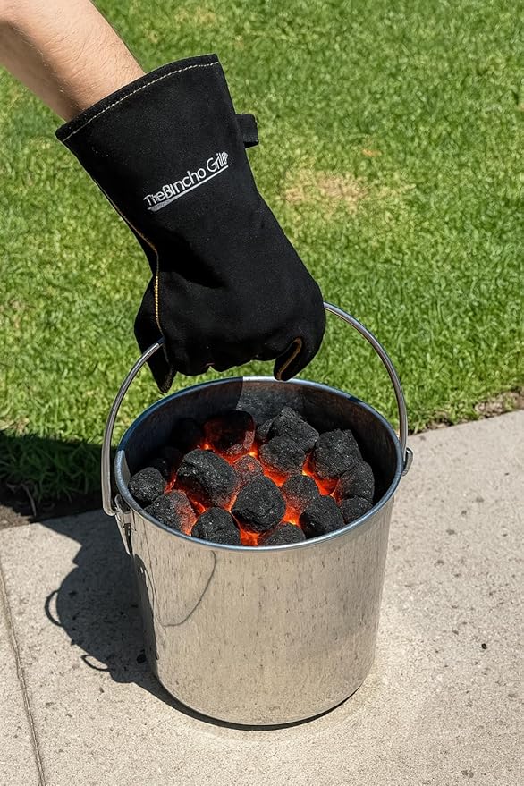 The Bincho Grill Charcoal Saver – Extinguishing Bucket (Keshizumi) for Hot Charcoal and Ash Collection, Heavy Duty Stainless Steel with Lockable Lid, 3 Gallon Capacity
