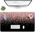 Britimes Rose Gold Pink Large Mouse Pad Non-Slip Golden Holiday Desk Pad Keyboard and Mouse Desk Mat Gaming Mousepad for Game, Office & Home, 31.5 x 15.7 in