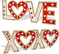 Gift Boutique Valentine's Day Love & Xoxo Signs Set of 2 Red & White Wooden Table Decor Home Mantel Shelf Wedding Anniversary Freestanding Decorations