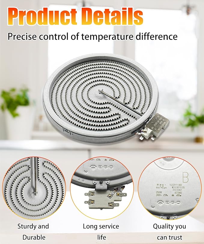 10" Radiant Surface Heating Element 2500watt OEM Fits For LG Range/Stove/Ovens，Replaces MEE62385101