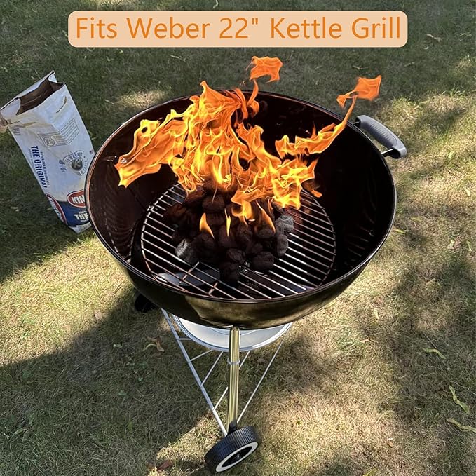 17" Round Fire Grate, Bottom Grate Replacement for BGE, Big Green Egg XL for Weber 22" Kettles Charcoal Grill, One-Touch, Master Touch, Bar-B-Kettle, Performer Charcoal Grill,