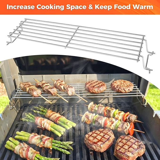 QuliMetal Stainless Steel Warming Rack for Weber Spirit 200 & Spirit II 200 Series, Compatible with E/S-210, E/S-220 (2013-2017) & GS4 Spirit II Models, Replaces Weber 67026