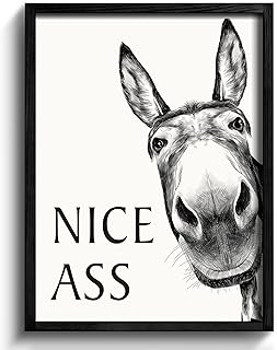 Heiple Framed Bathroom Art Bathroom Wall Decor Farmhouse Home Decor Sets Vintage Funny Wall Art Signs (Black, 11"x14")