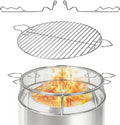Fire Pit Spark Shield Cover & Cooking Grate for Solo Stove Yukon 27 Inch, 304 Stainless Steel Fire Pit Accessories with Stand & 2 Guide Sticks, All-in-One Lid, Spark Screen and Grill Grate