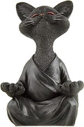 JFSM INC. 5" Whimsical Happy Cat Buddha Figurine – Zen-Inspired Resin Cat Statue – Meditating Animal Sculpture for Mindful Home or Office Decor – Peaceful Gift for Cat Lovers and Yoga Fans