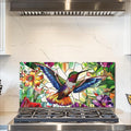 fzxwyishu Tempered Glass Kitchen Backsplash, Stove Back Top Cover, Splashback Tile,Hummingbird Kitchen Sink Cover Splash Guard, Home Kitchen Decor (Art Deco 2, 30"x14"(76.2x35.56cm))