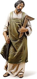 Joseph's Studio by Roman,10.25" H St. Joseph the Worker Figure, Renaissance Collection Catholic Saint Statue, Resin and Stone Religious Gift