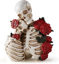 BANOMII Gothic Skeleton Couple Figurine Statues for Home Decor, Goth Wedding for Him and Her, Spooky Skull Sculpture Bedroom Decor for Couples, Oddities Halloween Decorations