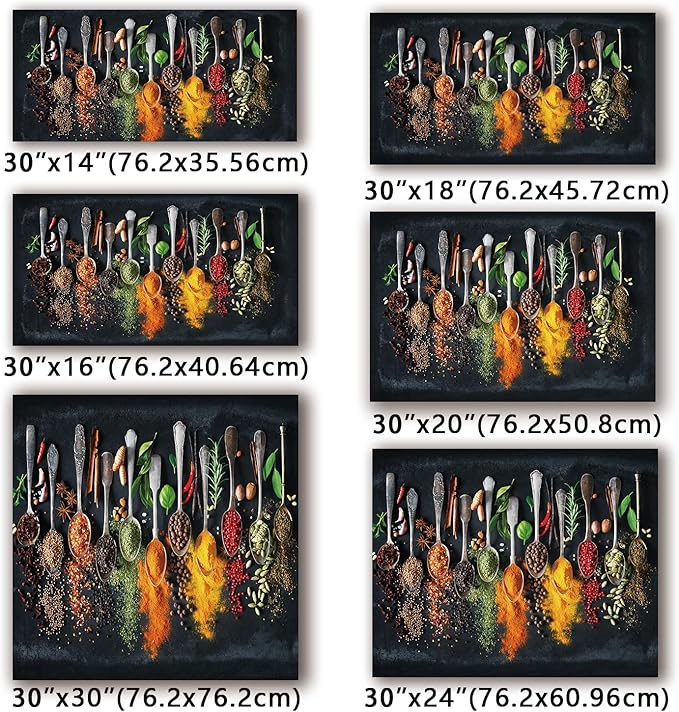 LMSDYSHU Spice，Tempered Glass Backsplash for Kitchen，Frameless, Stove Backsplash Protector for Wall,Easy to Clean, Home Decor(30"x16")