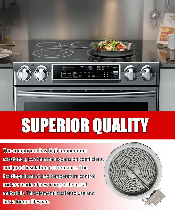 6" Radiant Surface Element/Burner Fits for LG MEE62385001，for Frigidaire 318178110, for Whirlpool 8273994/W11171119, for Samsung DG47-00060A