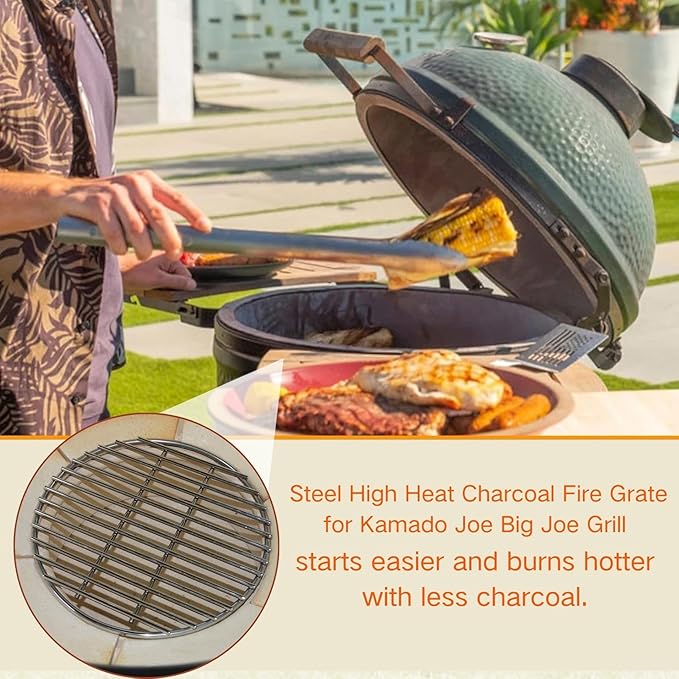 only fire Stainless Steel High Heat Charcoal Fire Grate for Kamado Joe Big Joe Grill, 12-Inch