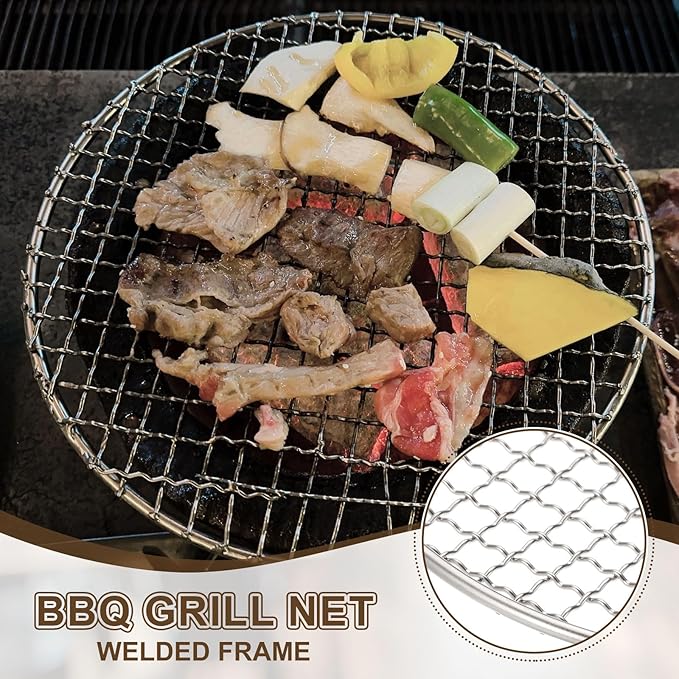 uxcell Stainless Steel Cooling Racks,9.5 Inch Round BBQ Grill Net Steaming Rack, Oven & Dishwasher Safe, for Baking Grilling Roasting Silver