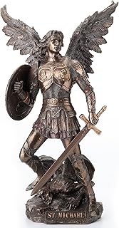 Veronese Design 12 1/2 Inch Archangel Saint Michael Statue Cold Cast Resin Bronze Finish Statue Home Decor Sculpture