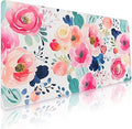 Bloss Pink Floral Desk Mat, Leather Desk Pad, Desk Matt for Desktop, Waterproof Desk Pad Mat, Computer Mat for Office Work/Home/Decor/Desk Protector(31.5 x 15.7 Inches)