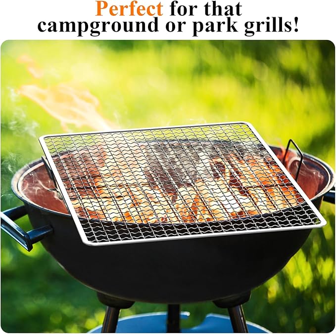 Grill Topper - Grill BBQ Disposable Grill Grates, 10 Pack Grill Mesh for Outdoor Grill Disposable Grill Topper Prevent Food from Falling Through Grill Grates - 14.5x10.6 Inch