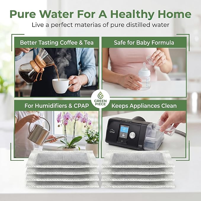 Green Piece® 12 Pack of Distiller Filters with 16 oz of Citric Acid (Made in USA) - Perfect to Clean Water Distiller (12 Count with Citric Acid)