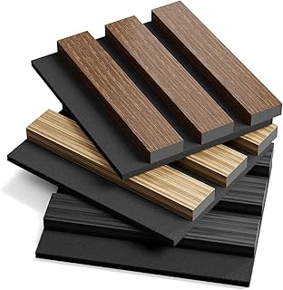 INMOZATA Wood Panels for Wall, 3PCS Color Samples 3D Fluted Soundproof Wood Slat Wall Panels for Interior Wall Decor, Living Room, Bedroom, Ceiling