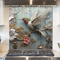 fzxwyishu Tempered Glass Kitchen Backsplash, Stove Back Top Cover, Splashback Tile,Hummingbird Kitchen Sink Cover Splash Guard, Home Kitchen Decor (Art Deco 1, 30"x30"(76.2x76.2cm))