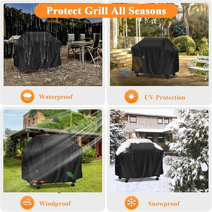 Grill Cover for Gas Griddle, 86inch Outdoor Grill Cover Waterproof for Flat Top BBQ Grills and Smoker Grills-86 L x 28" W x 48" H