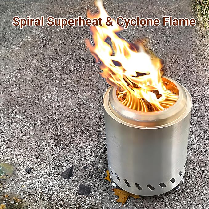 5.5 Inch Tabletop Stainless Steel Fire Pit Outdoor Camping Stove Multi-Color Low Smokeless Table Top Firewood Stove for Outside Portable Mini Outdoor Fire Pit for Camping Trips (Red)