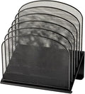Safco Onyx Desk Organizer, 5 Tiered Vertical Compartments, Office and Classroom Mailbox , Paper and Mail Sorter, Steel Mesh, Black