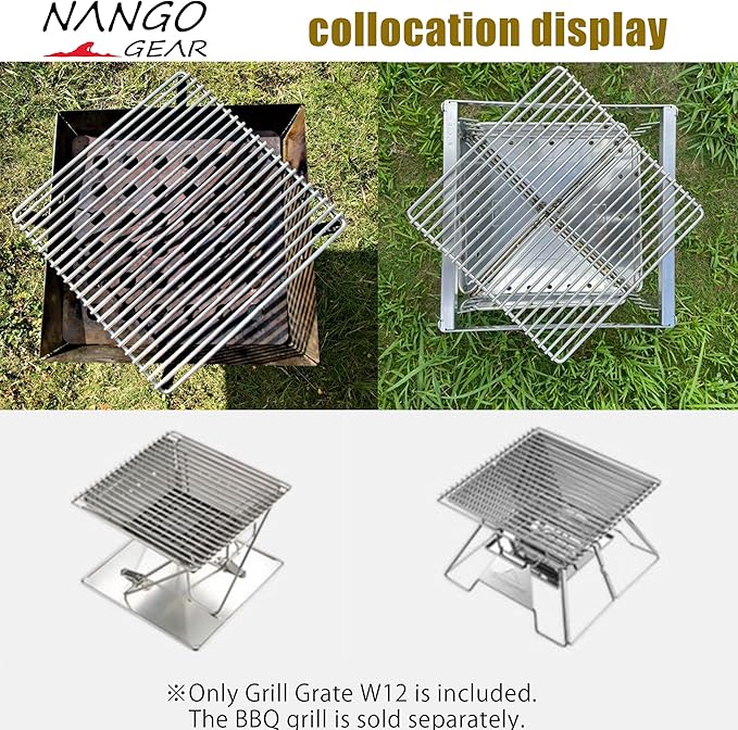NANGOGEAR 304 Stainless Steel 13 Inches Cooking Grate Grill Grate W12