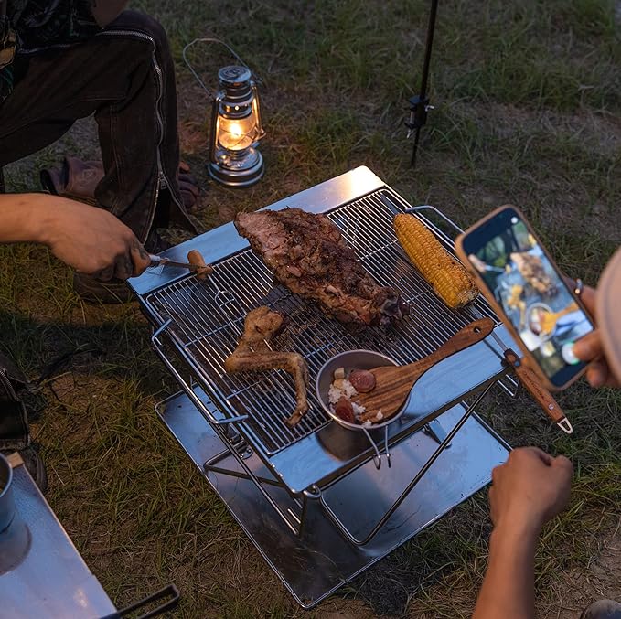 Campingmoon BBQ Grill Fire Pit Foldable Stainless Steel - Extra Large MT-055