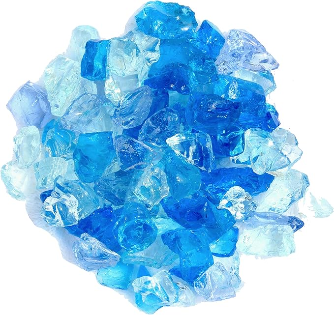Hiland RGLASS-2-BB Fire Glass, 20 lb, Bahama Blend