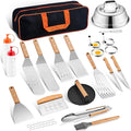 Griddle Accessories Kit, HaSteeL 20 Pcs Flat Top Grill Accessories Set for Camping, Griddle Spatula Tools with 9” Melting Dome, Grill Spatula Set with Choppers for Teppanyaki BBQ Outdoor