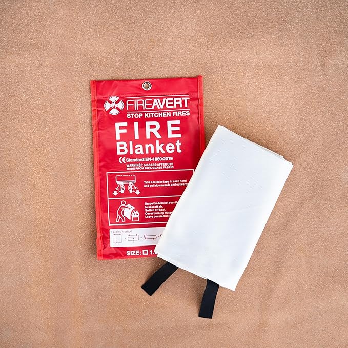 FireAvert Emergency Fire Blanket for Home and Kitchen – Fire Safety Blanket for Kitchen, Camping, Vehicles & More - 2 Pack