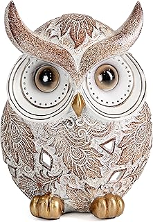 Smadeer Owl Statue and Figurine for Home Decor Accents Adorable Owl for Shelf Bookshelf Bedroom Living Room Office Table Desk Modern Decorations Animal Sculpture for Birds Lovers