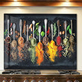 LMSDYSHU Spice，Tempered Glass Backsplash for Kitchen，Frameless, Stove Backsplash Protector for Wall,Easy to Clean, Home Decor(30"x24")