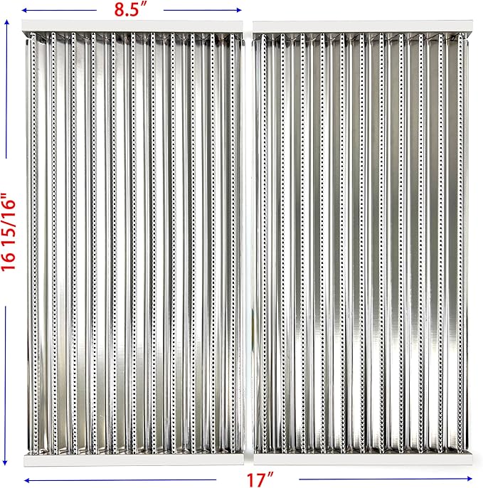 Direct Store Parts DS123 17" Stainless Steel Emitter Plates TRU-Infrared Grill Grates for Charbroil Performance Tru-Infrared 2 Burner Gas Grill 463633316, 463672016 463672216, 463672416, 2PK