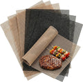 Kingrol 6 Pack Non-Stick BBQ Grill Mesh Mat, 15.75" x 13", Safe for Gas, Charcoal, Pellet & Smoker Grills