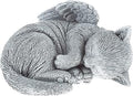 Cat Memorial Stone - Peaceful Sleeping Kitten Angel Statue for Garden, Remembrance, Grave Marker, and Loss - Pet Sympathy Gift by Pure Garden (Gray)